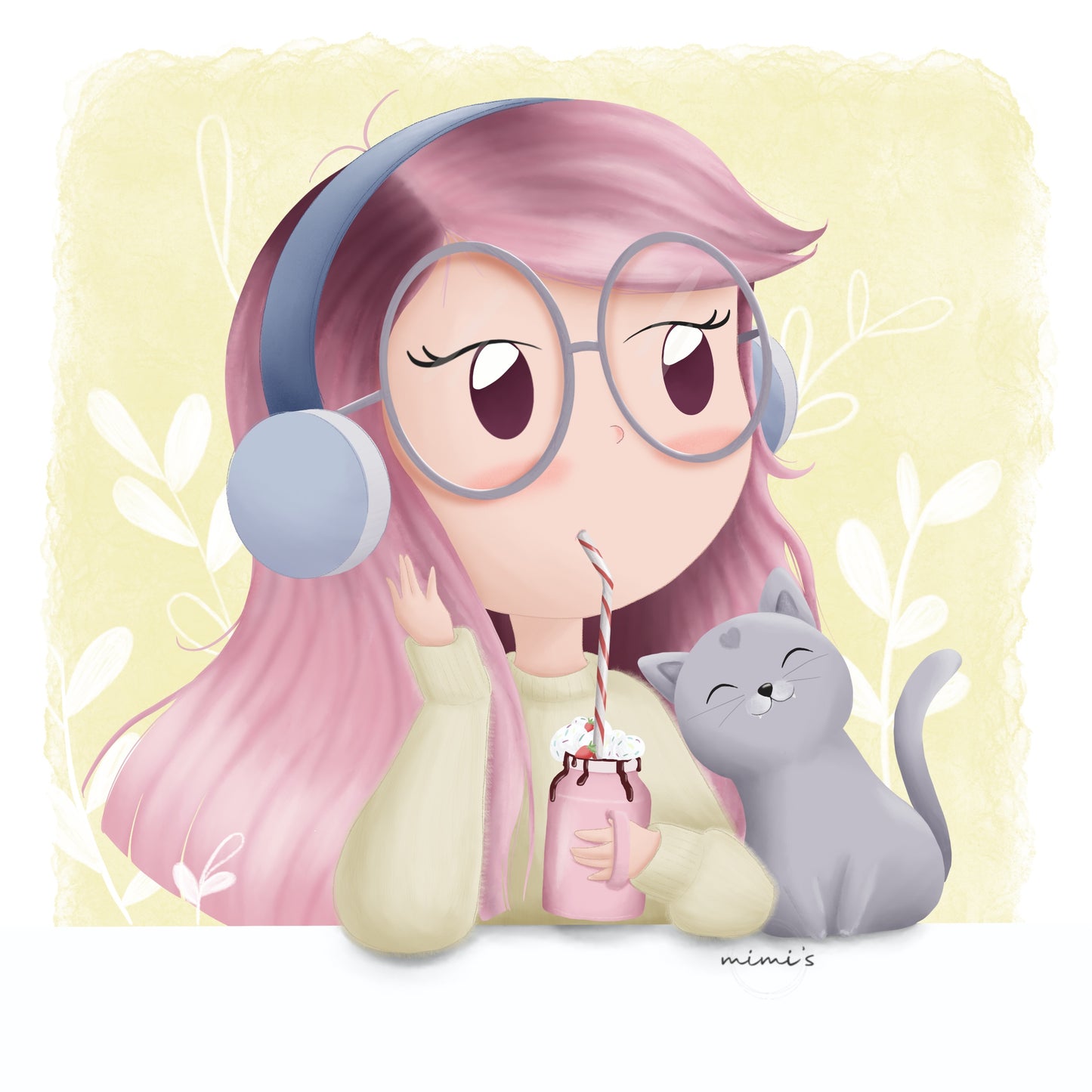 Lámina ilustrada Babycatface - Print