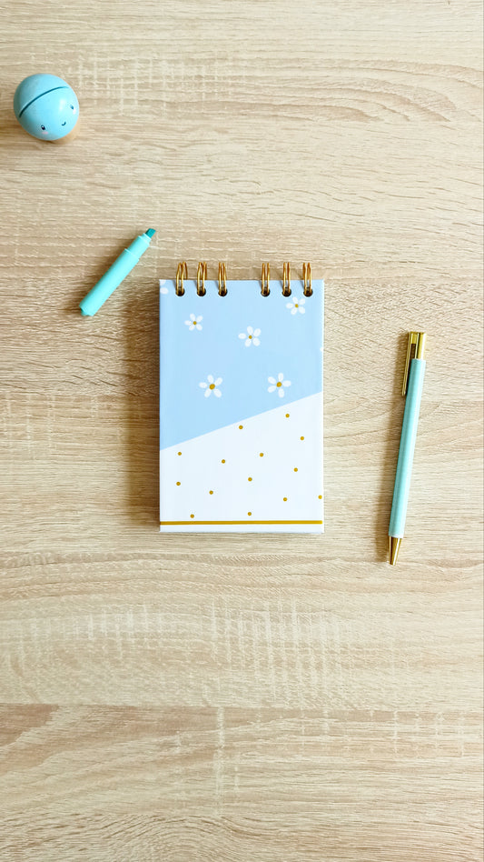 Libreta To do list - Portada estampado flores con toques dorado