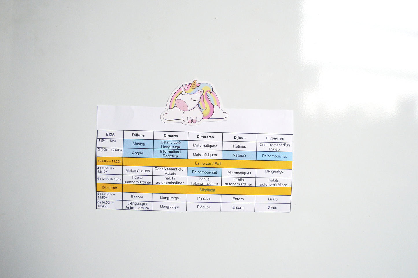 Imán unicornio arcoiris